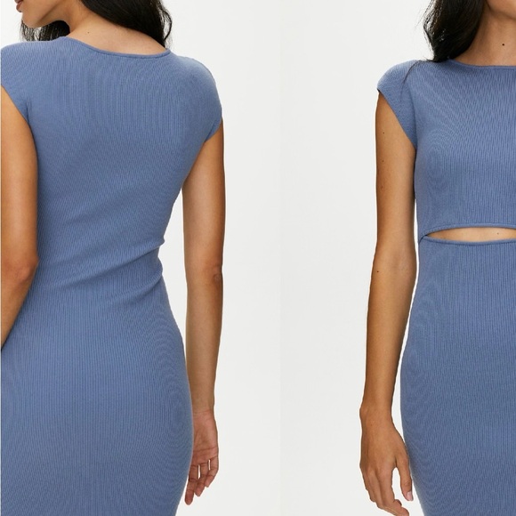 SALE CREAM Artizia Wilfred Free Cut-Out Knit Mini Dress - Picture 6 of 12